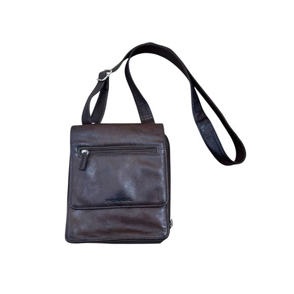 Vintage‎ FOSSIL Brown Leather Messenger Crossbody Bag - Picture 1 of 12
